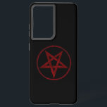 Coque Samsung Galaxy Pentagram Red Devil<br><div class="desc">Pentagramme rouge,  inversé,  texturé en cercle,  sur arrière - plan noir. Symbole occulte 666</div>