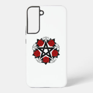 Coque Samsung Galaxy Pentagramme avec des roses rouges