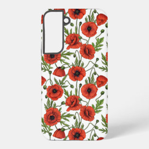 Coque Samsung Galaxy Pépites, rouge et vert sur blanc