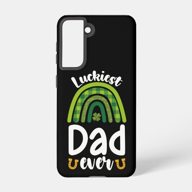Coque Samsung Galaxy Père le plus chanceux jamais famille St Patrick's  (Verso)