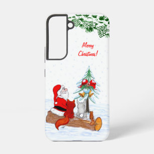 Coque Samsung Galaxy Père Noël avec Lapin Renard et Écureuil