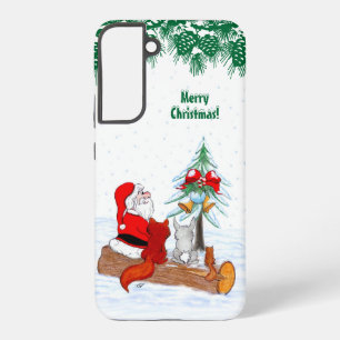 Coque Samsung Galaxy Père Noël avec Lapin Renard et Écureuil