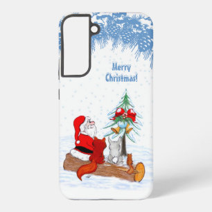 Coque Samsung Galaxy Père Noël avec Renard de lapin et écureuil