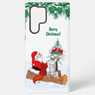 Coque Samsung Galaxy Père Noël avec Renard de lapin et écureuil