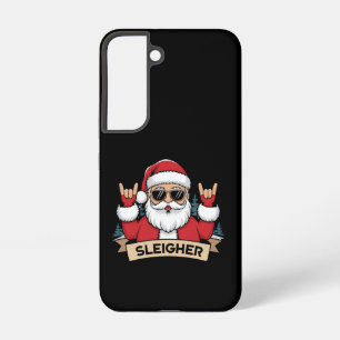 Coque Samsung Galaxy Père Noël Rockeur de Noël en sleigh