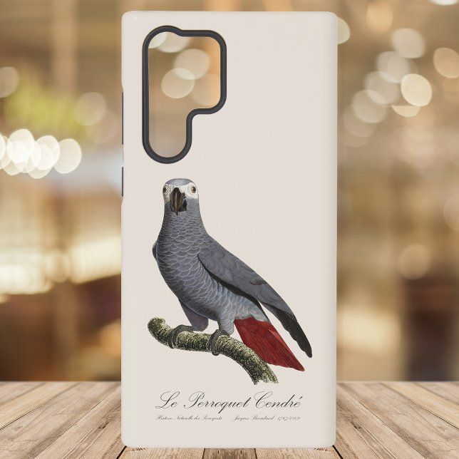 Coque Samsung Galaxy Perroquet gris, Psittacus erithacus, vintage (Le Perroquet Cendre - 19th century illustration. Samsung Galaxy S22 Ultra Case)