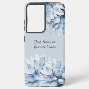 Coque Samsung Galaxy Personnalisé Moderne Floral Dusty Bleu