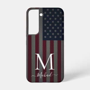 Coque Samsung Galaxy Personnaliser Monogramme American Drapeau Maillage