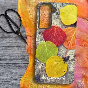 Coque Samsung Galaxy Photo personnalisé de feuilles d'Aspe colorées en