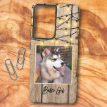 Coque Samsung Galaxy Photo Russe Personnalisée Carré Alaskan Malamute C<br><div class="desc">Cette conception présente une adorable photo de gros plan d'un chiot malamué de l'Alaska comme espace réservé. Vous pouvez le laisser ou remplacer l'image du carré par votre animal de compagnie préféré ou la photo des gens. Remplissez le champ de texte avec un nom, des initiales, supprimez le texte ou...</div>