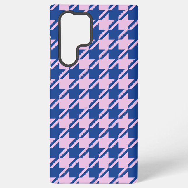 Coque Samsung Galaxy Pied de fond rose+Motif bleu (Verso)