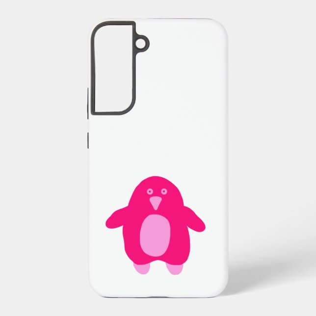 Coque Samsung Galaxy Pingouin en caricature rose (Verso)