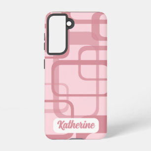 Coque Samsung Galaxy Pink 60's 70's Abstrait nom Motif