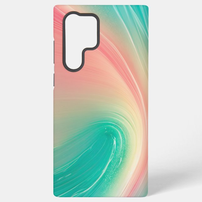 Coque Samsung Galaxy Pink and Mint Green Abstract Pattern Phone Case (Verso)