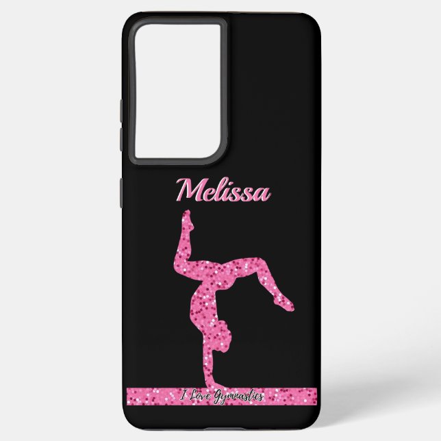 Coque Samsung Galaxy Pink Gymnastique Fille Éperche Balancier (Verso)