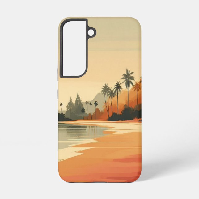 Coque Samsung Galaxy Plage vintage/rétro/tropicale (Verso)