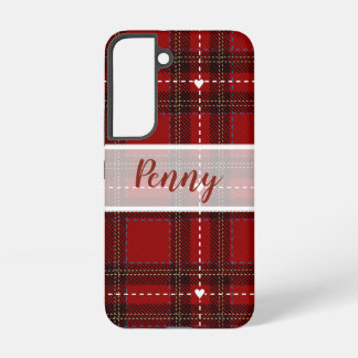 Coque Samsung Galaxy Plaid Cœur Rouge