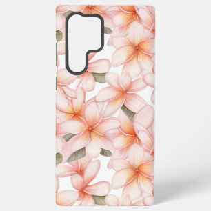 Coque Samsung Galaxy Plumeria Frangipani Floral Rose Pâle Pastel