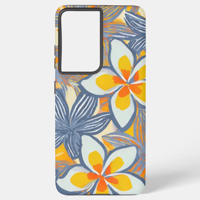 Coque Samsung Galaxy Plumeria tropicale Hawaii lancer l'oreiller (Verso)