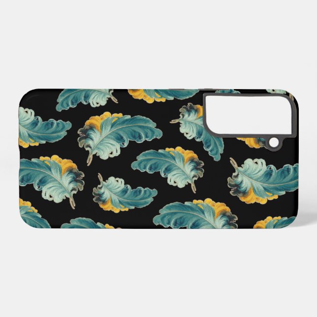 Coque Samsung Galaxy Plumes vintages d'autruche (Verso Horizontal)