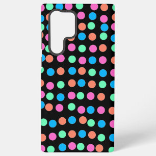 Coque Samsung Galaxy Points Pastel Printemps sur Noir