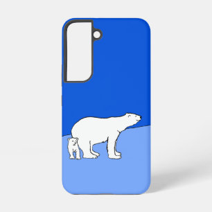Coque Samsung Galaxy Polar Bear Mom and Cub Peinture - Wildlife Art