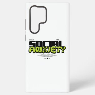 Coque Samsung Galaxy Police de caractères "Anxiété Sociale" Edgy Glitch
