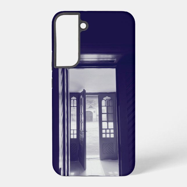 Coque Samsung Galaxy Portes bleues (Verso)