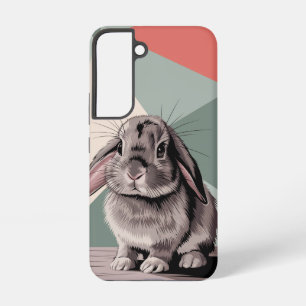 Coque Samsung Galaxy Portrait lapin moderne en Sage