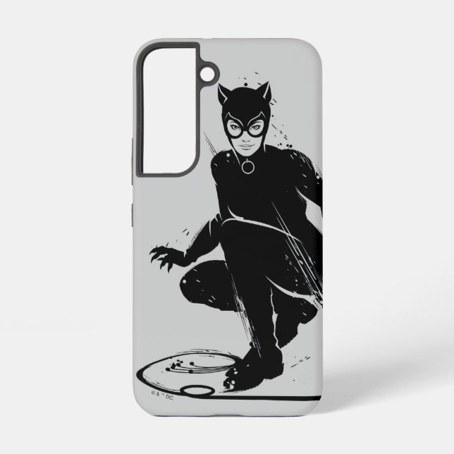 Coque Samsung Galaxy Pose à pinceau en encre Catwoman (Verso)