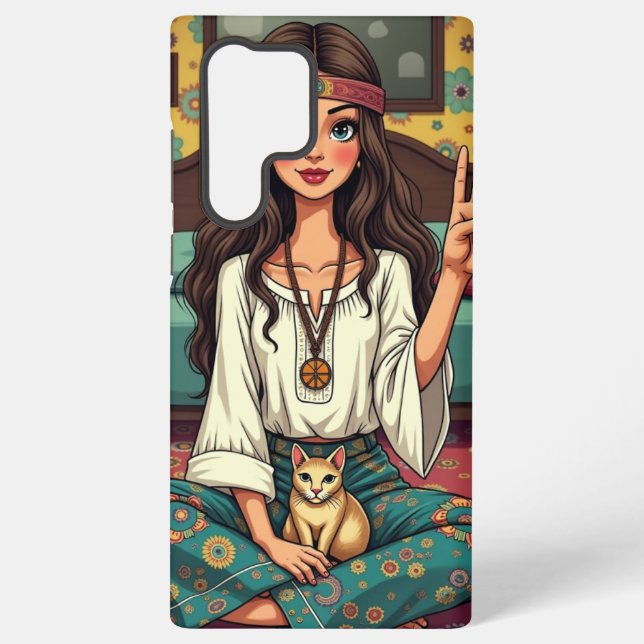 Coque Samsung Galaxy Poule Hippie (Verso)