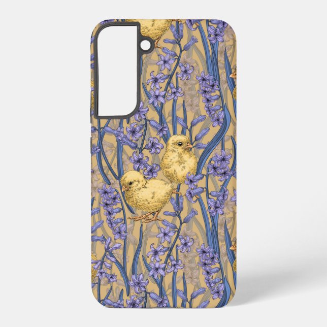 Coque Samsung Galaxy Poulets et hyacinthes roses (Verso)