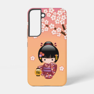 Coque Samsung Galaxy Poupée Kokeshi Sakura - Fille Geisha sur Pêche