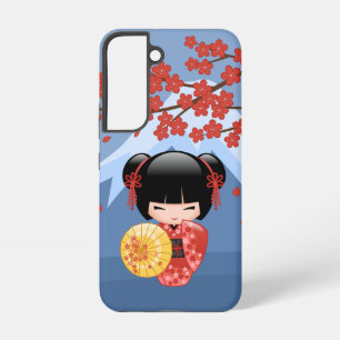 Coque Samsung Galaxy Poupée Kokeshi Sakura Rouge - Jolie Fille Geisha