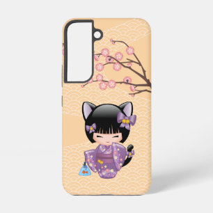 Coque Samsung Galaxy Poupée Neko Kokeshi - Fille Geisha aux Oreilles de