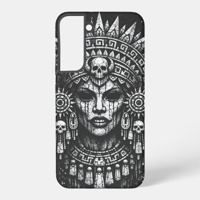 Coque Samsung Galaxy Prêtresse Couronnée d'un Crâne — par BurnsInHell (Verso)