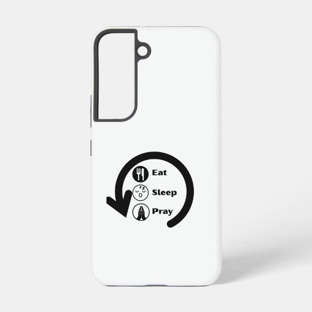 Coque Samsung Galaxy prière de sommeil manger répéter (Verso)