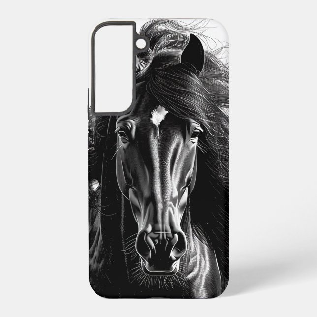 Coque Samsung Galaxy     Primal Power 001 – cheval noir (Verso)