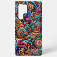 Psychédélique Batik Guitare Art-Colorful Musique R