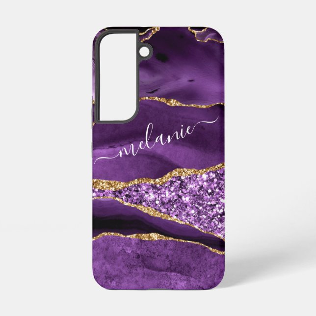 Coque Samsung Galaxy Purple Gold Parties scintillant personnalisée Votr (Verso)