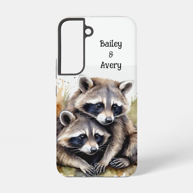 Coque Samsung Galaxy Raccoons Cute Cute Cuddling Couple Love Animaux (Verso)