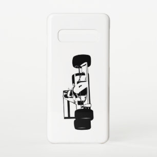Coque Samsung Galaxy S10 Race Car Silhouette noir et blanc