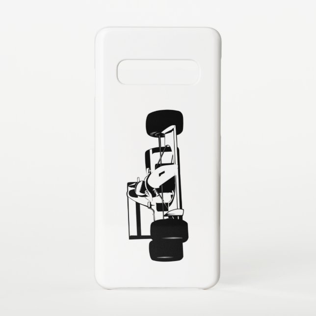 Coque Samsung Galaxy Race Car Silhouette noir et blanc (Dos)