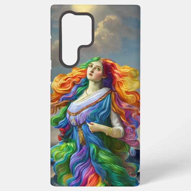 Coque Samsung Galaxy Rainbow Goddess peinture numérique art original (Verso)