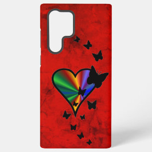 Coque Samsung Galaxy Rainbow heart and Butterfly