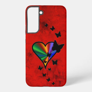 Coque Samsung Galaxy Rainbow heart and Butterfly