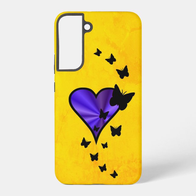 Coque Samsung Galaxy Rainbow heart and Butterfly (Verso)
