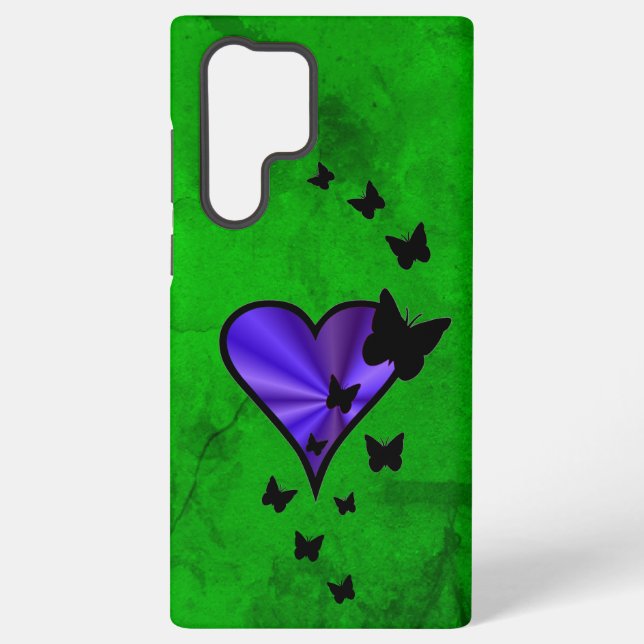 Coque Samsung Galaxy Rainbow heart and Butterfly (Verso)