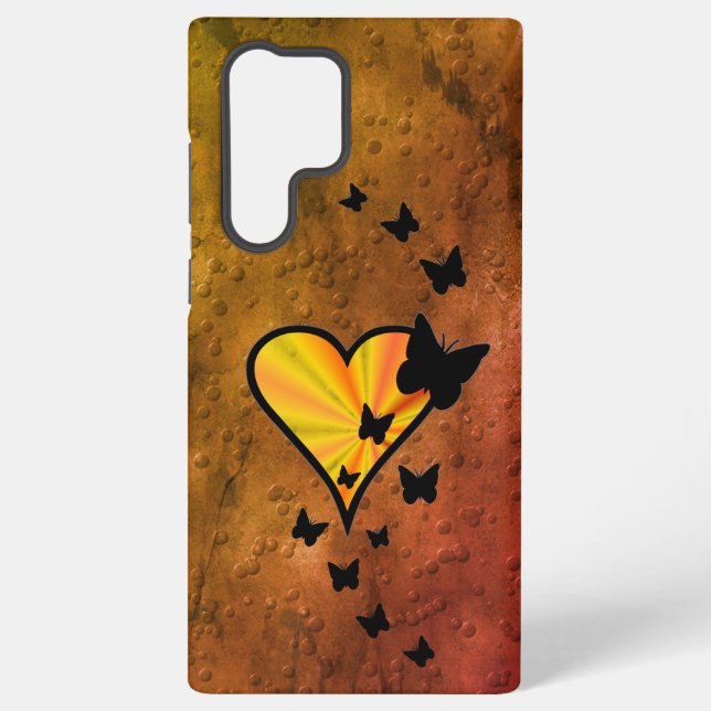 Coque Samsung Galaxy Rainbow heart and Butterfly (Verso)
