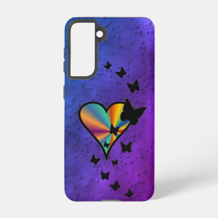 Coque Samsung Galaxy Rainbow heart and Butterfly